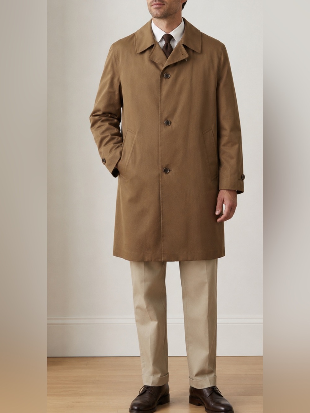 Harbor Master  Men's  40 Short Vintage Tan Rain Coat Dacron Polyester Classic US